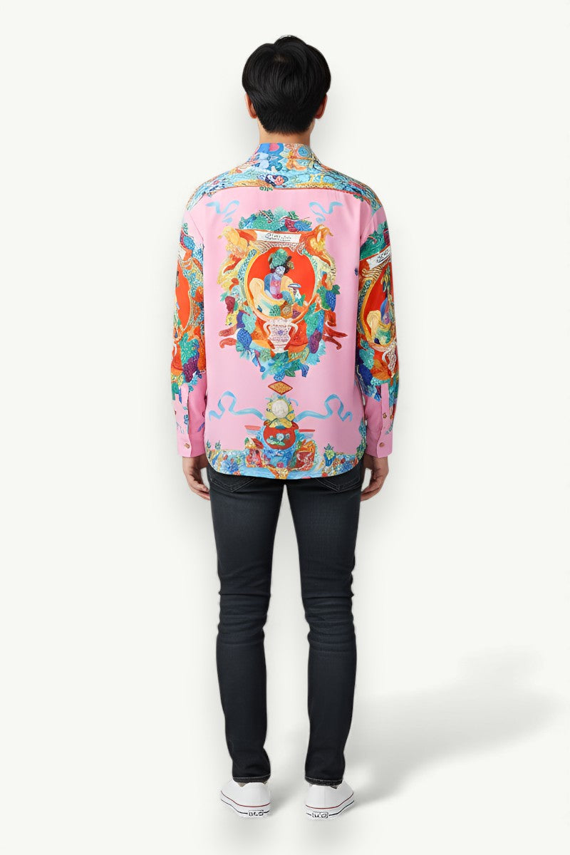 Vibrant Mythology Print Streetwear Shirt