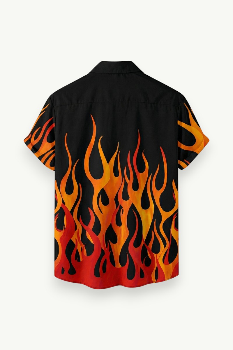Inferno Wave Flame Print Shirt