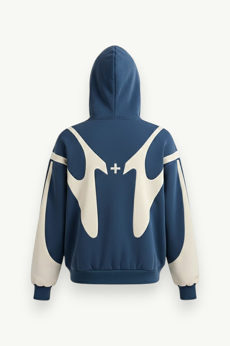 Retro Devil Zip-Up Street Hoodie