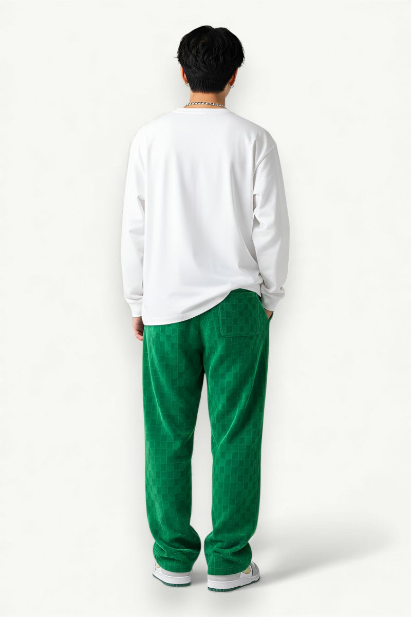 Urban Grid Relaxed-Fit Knit Pants
