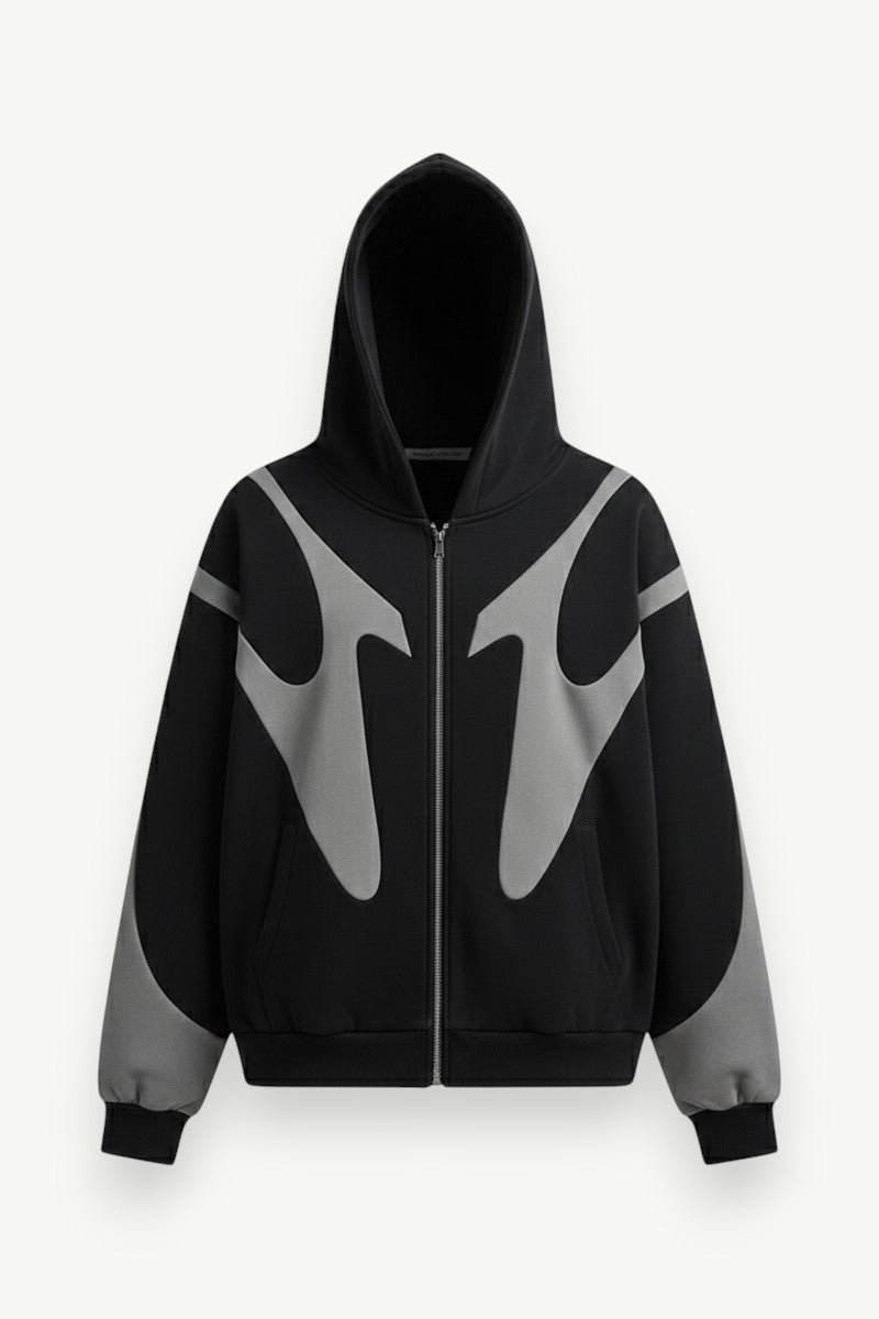 Retro Devil Zip-Up Street Hoodie