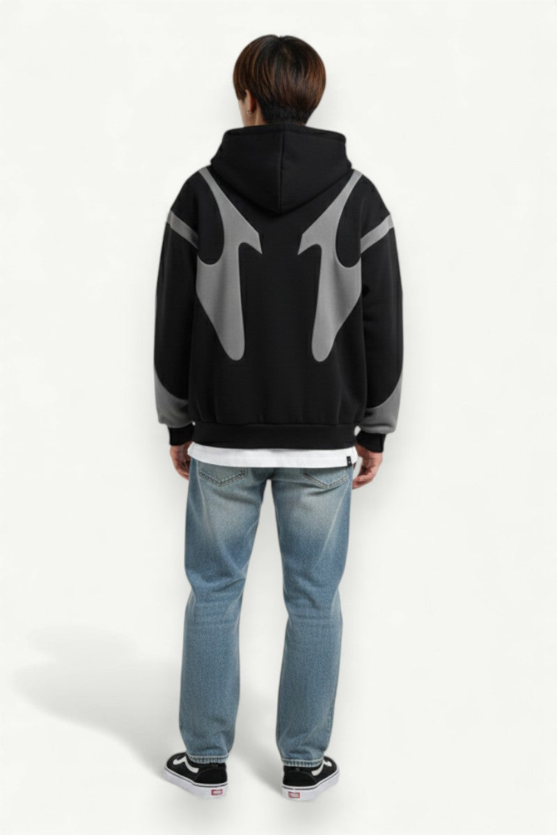 Retro Devil Zip-Up Street Hoodie