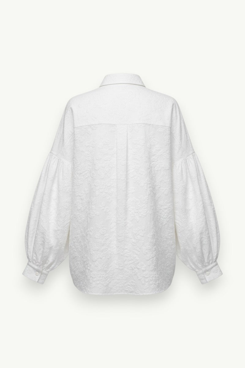 Black Jacquard Oversized Batwing Shirt