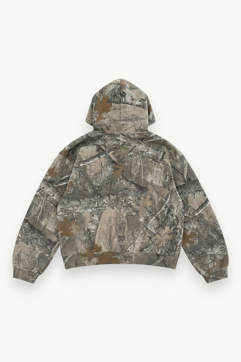 Y2K Camo Oversized Zip Hoodie