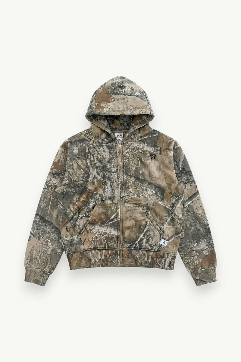 Y2K Camo Oversized Zip Hoodie