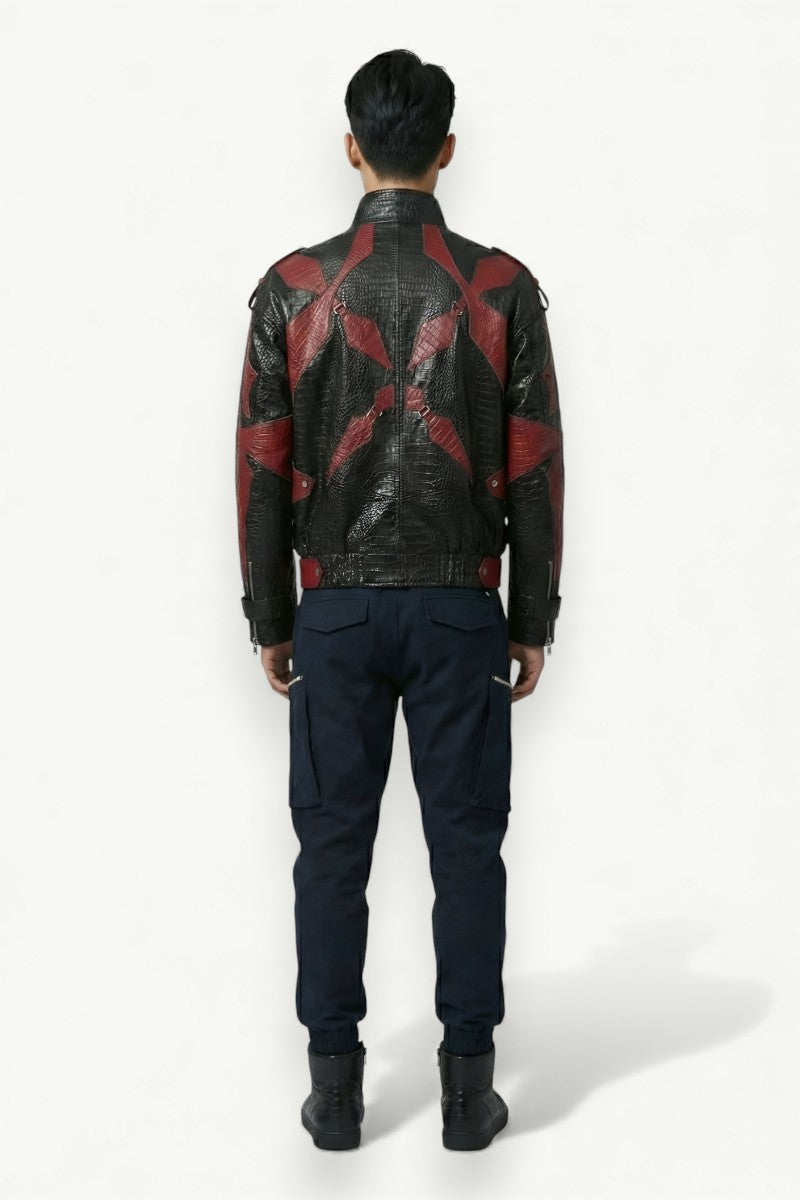 Red Fang Croc-Texture Street Jacket