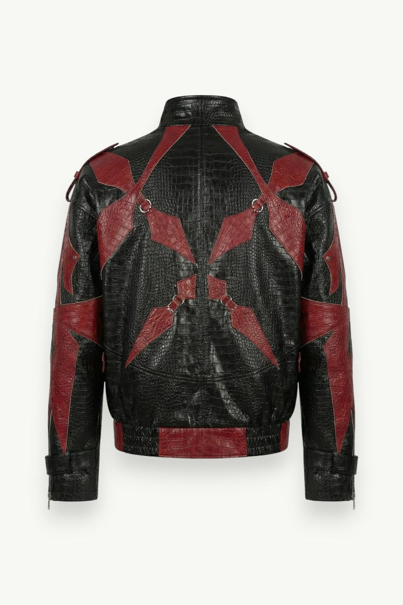 Red Fang Croc-Texture Street Jacket