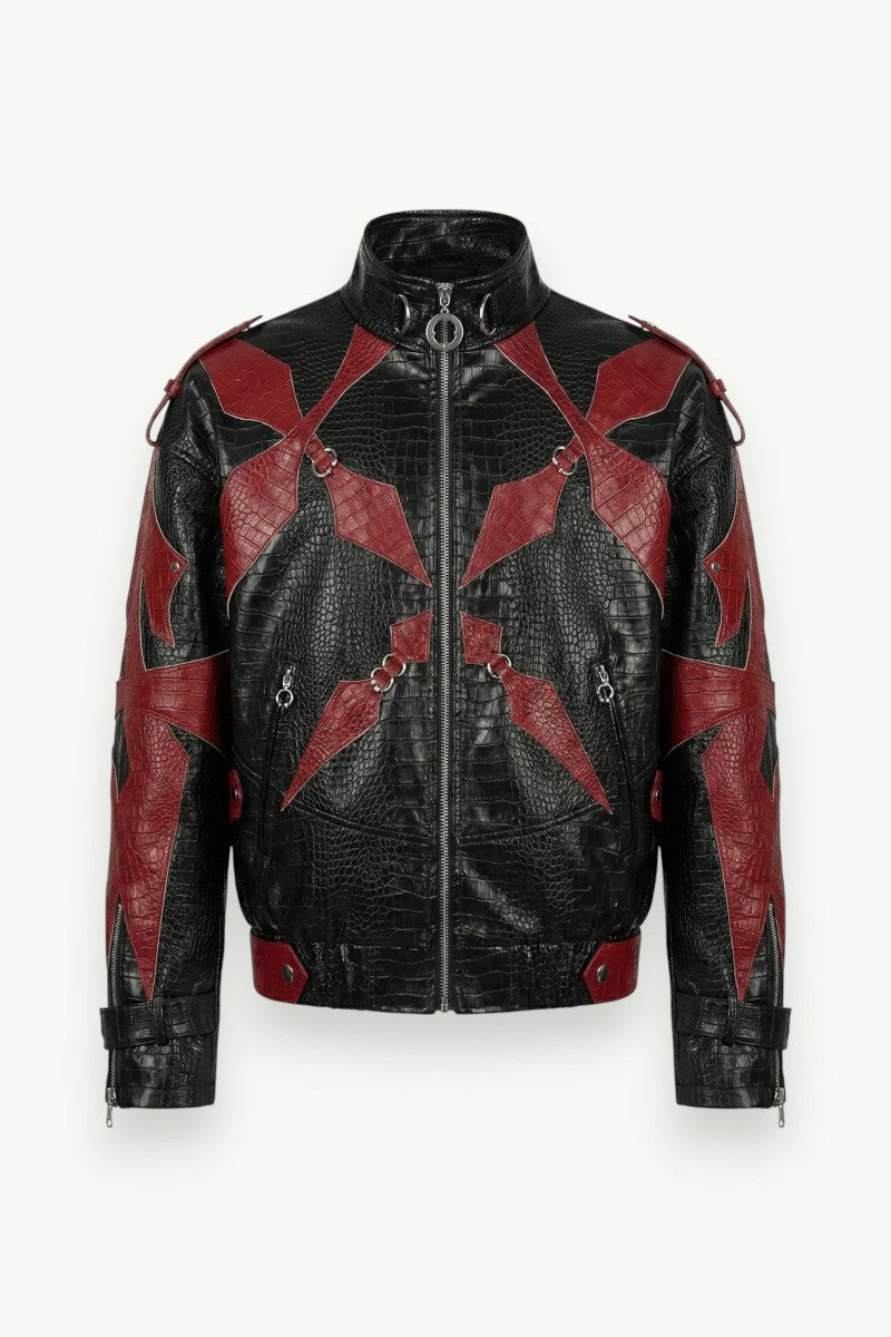 Red Fang Croc-Texture Street Jacket