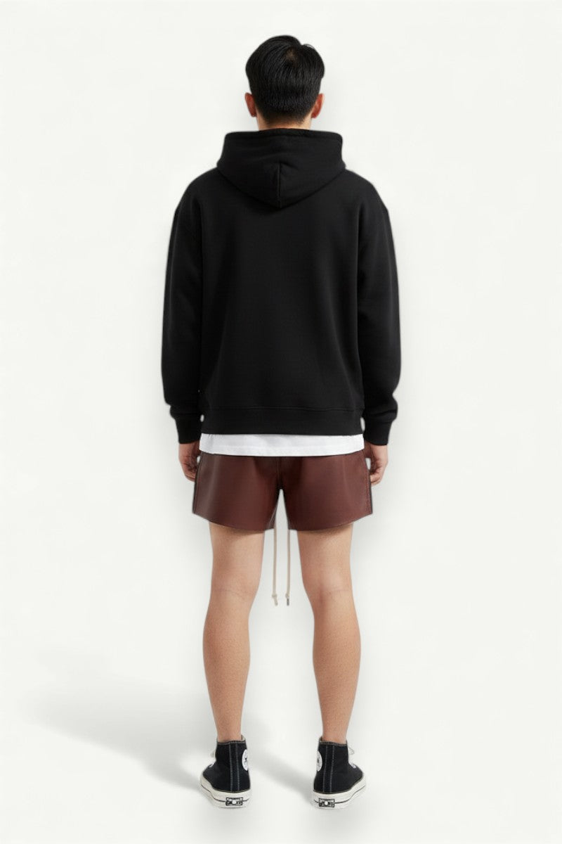 Dark High-Street Punk Zip Shorts