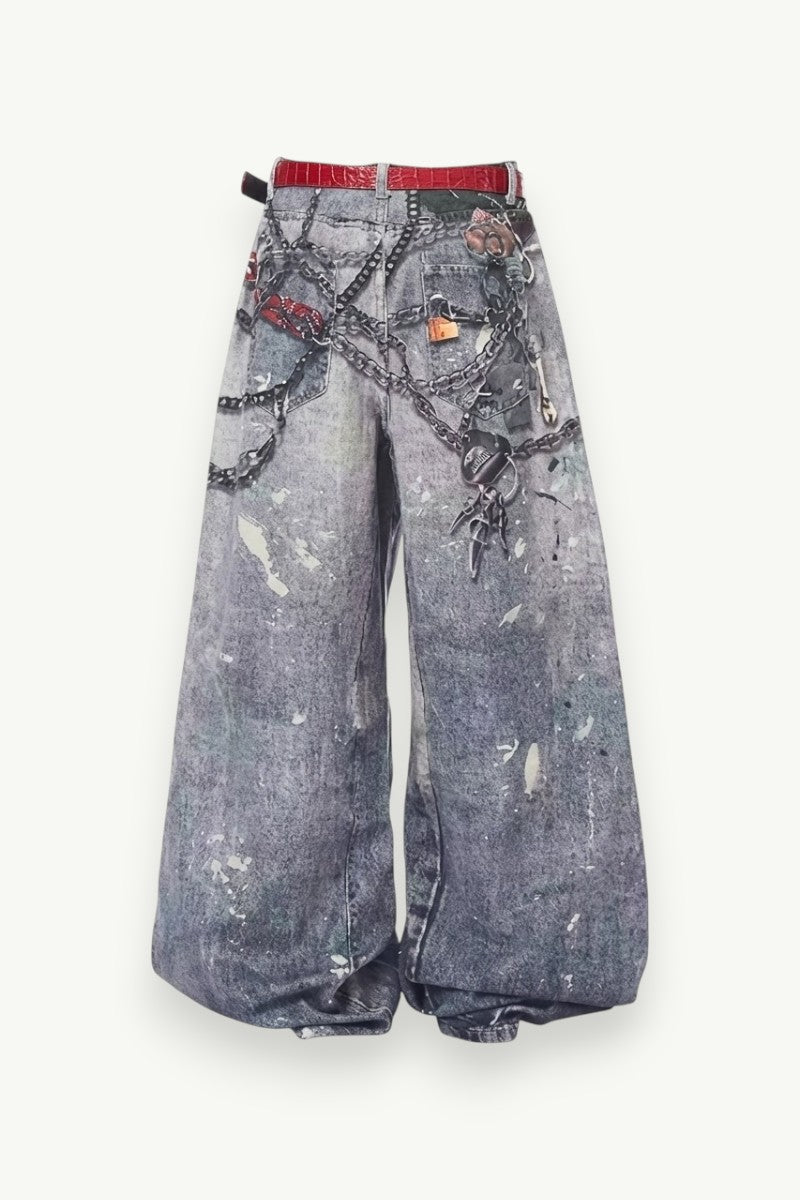 Candy-Chain 3D Print Baggy Jeans
