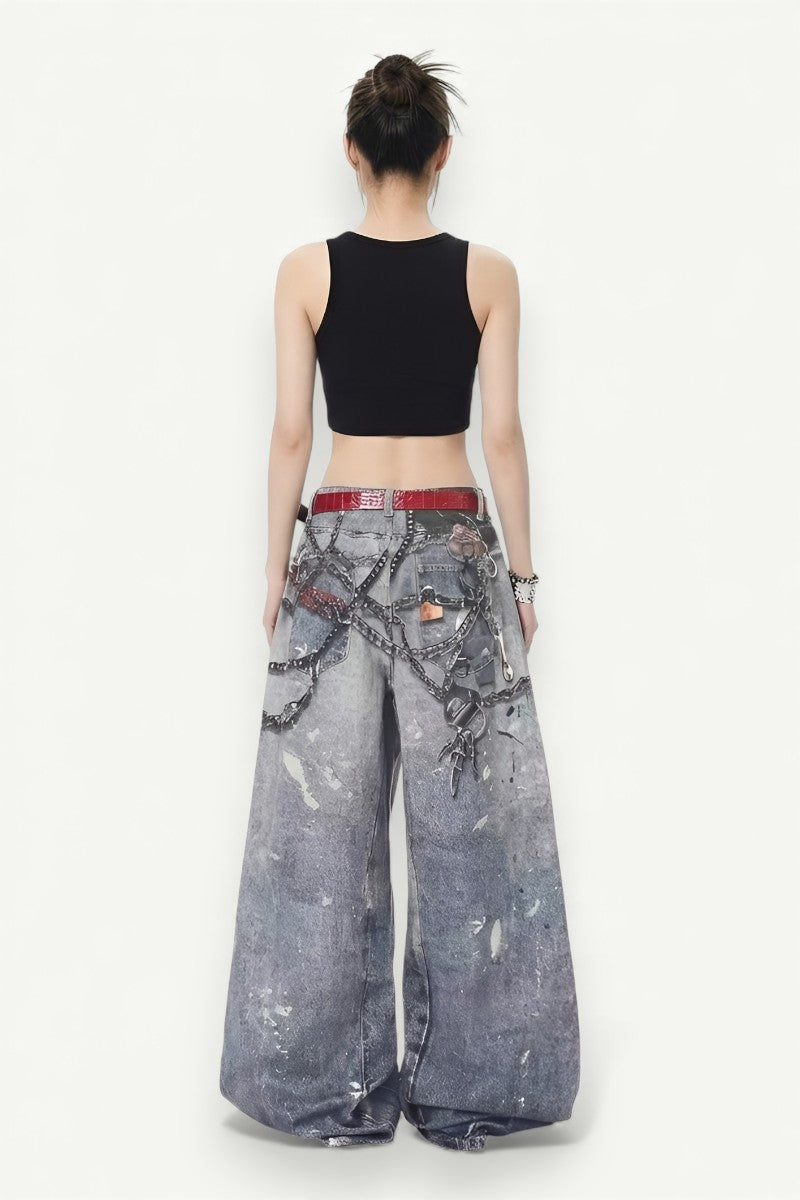 Candy-Chain 3D Print Baggy Jeans