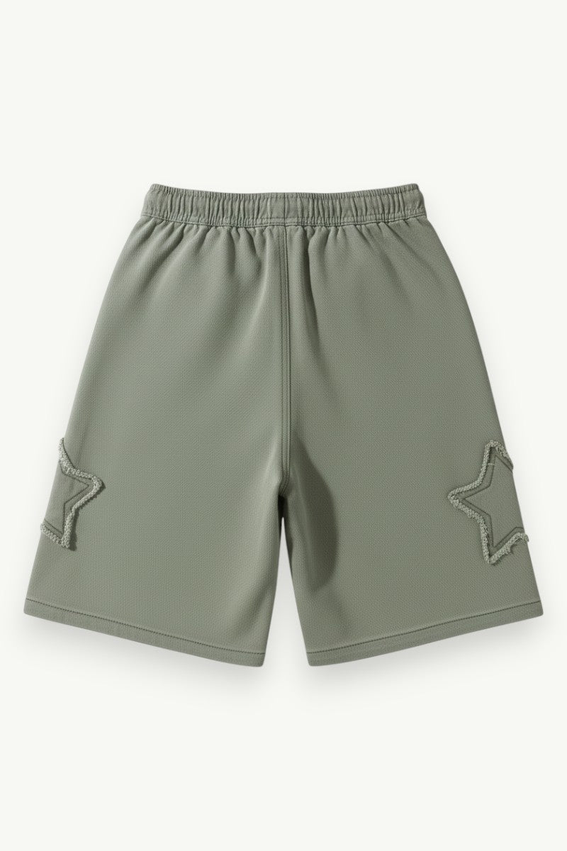 Vintage Star Patchwork Denim Shorts