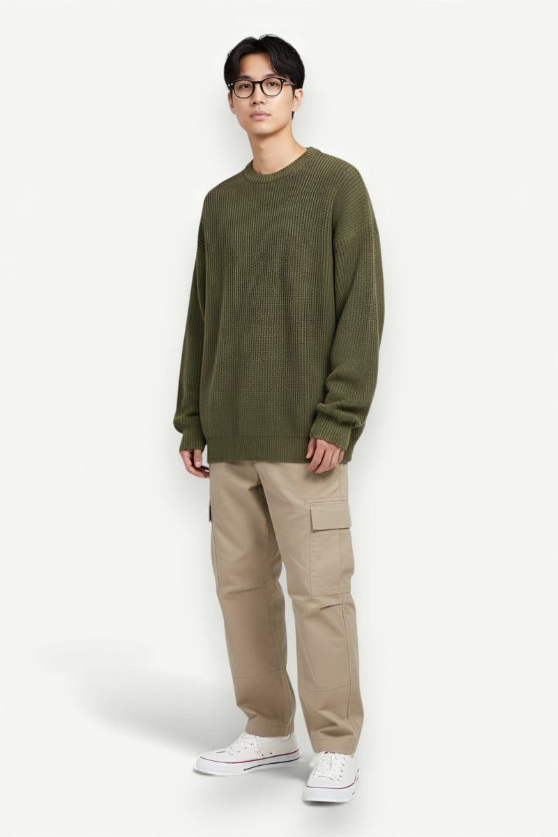 Vintage Crew Neck Knit Sweater