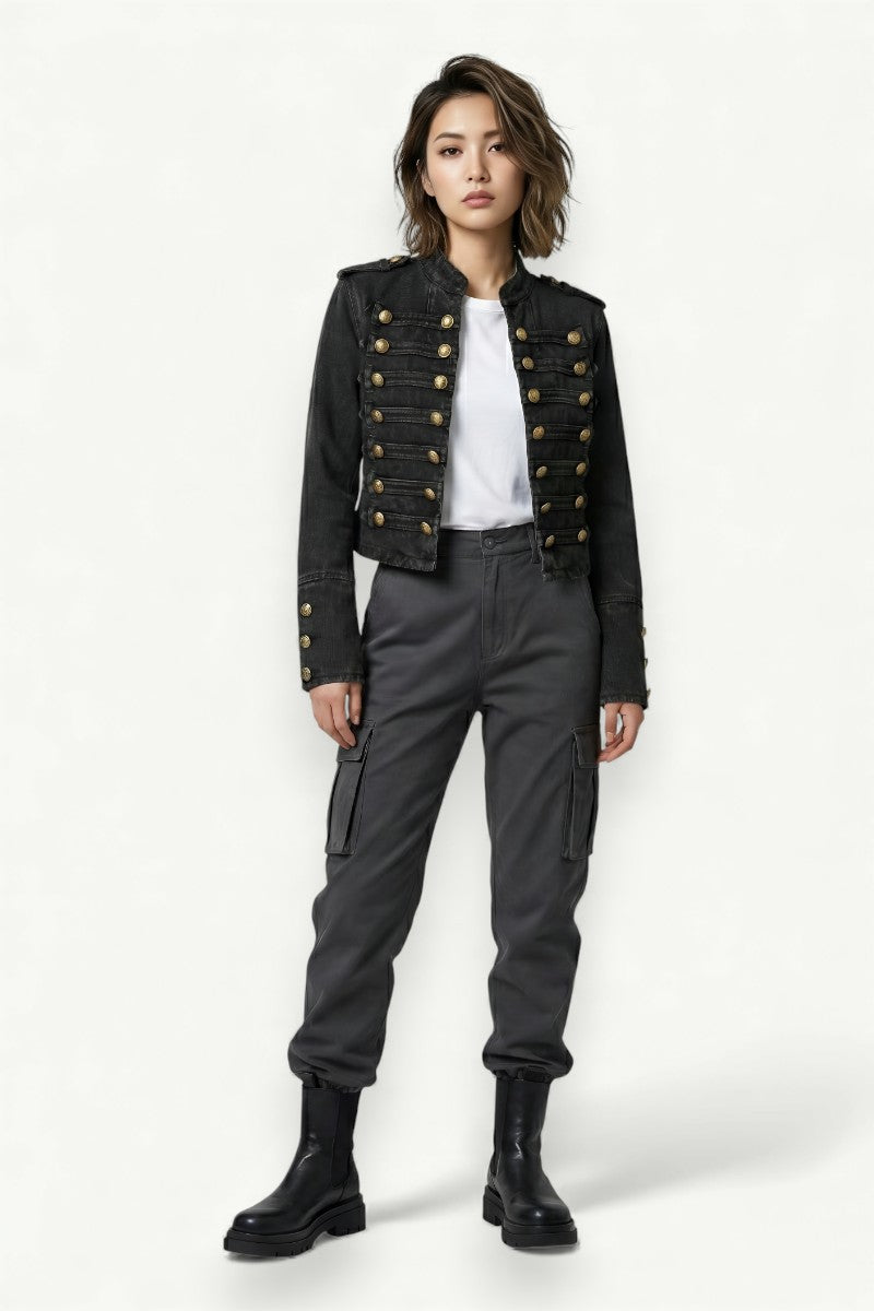 Casual Split-Button Denim Jacket