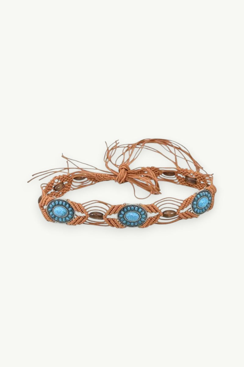Turquoise Braided Waist Belt