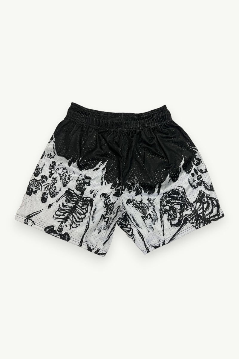 Skull Print Street Fitness Shorts