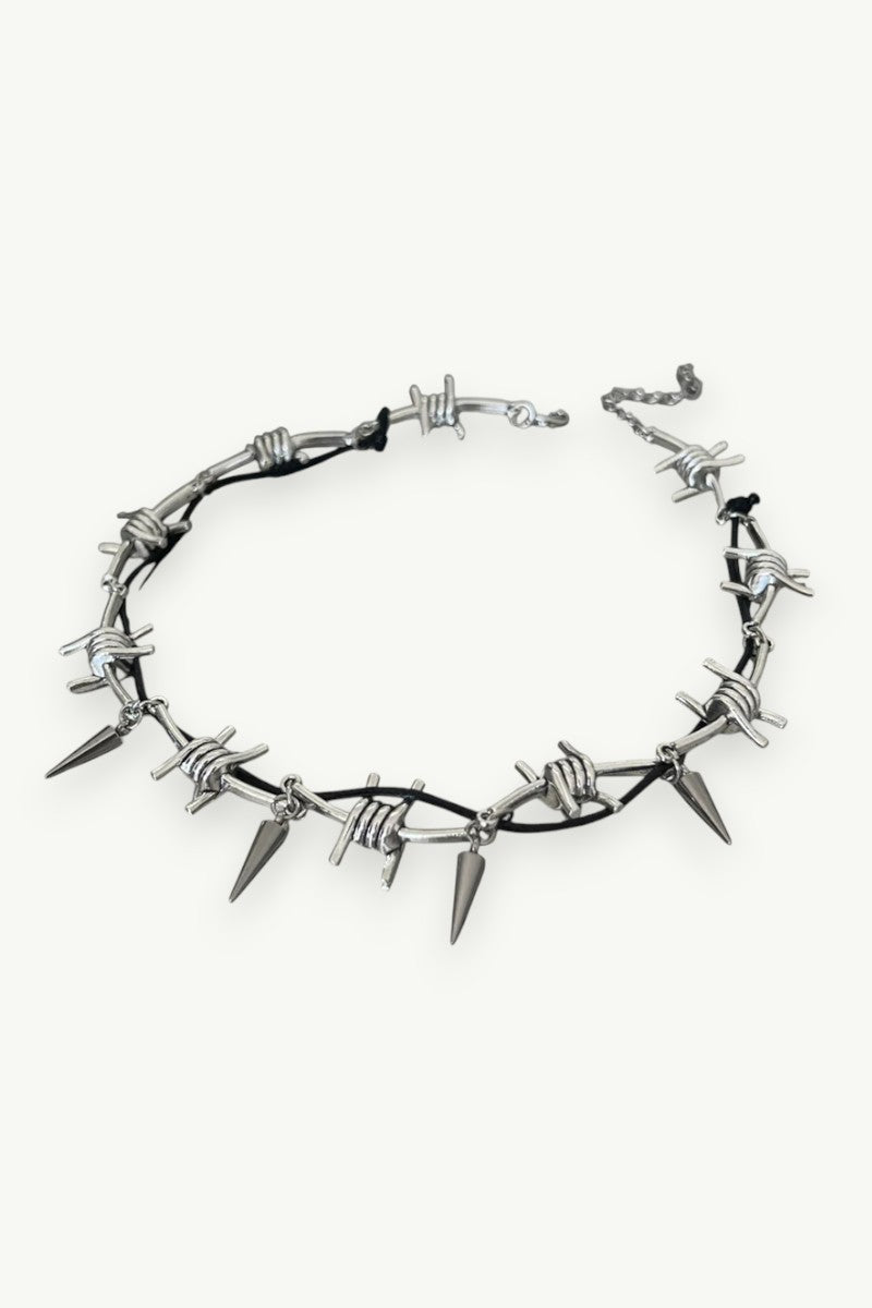 Punk Thorn Rivet Choker Necklace