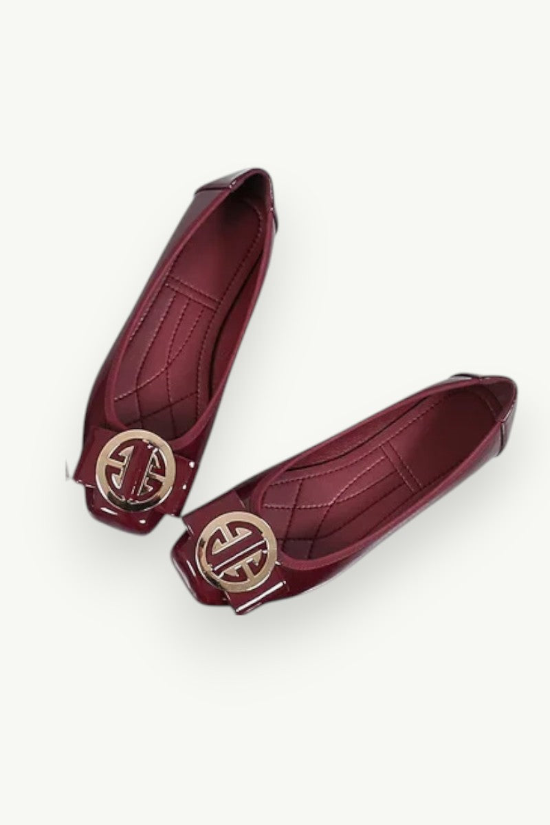 Golden Accent PU Leather Loafers