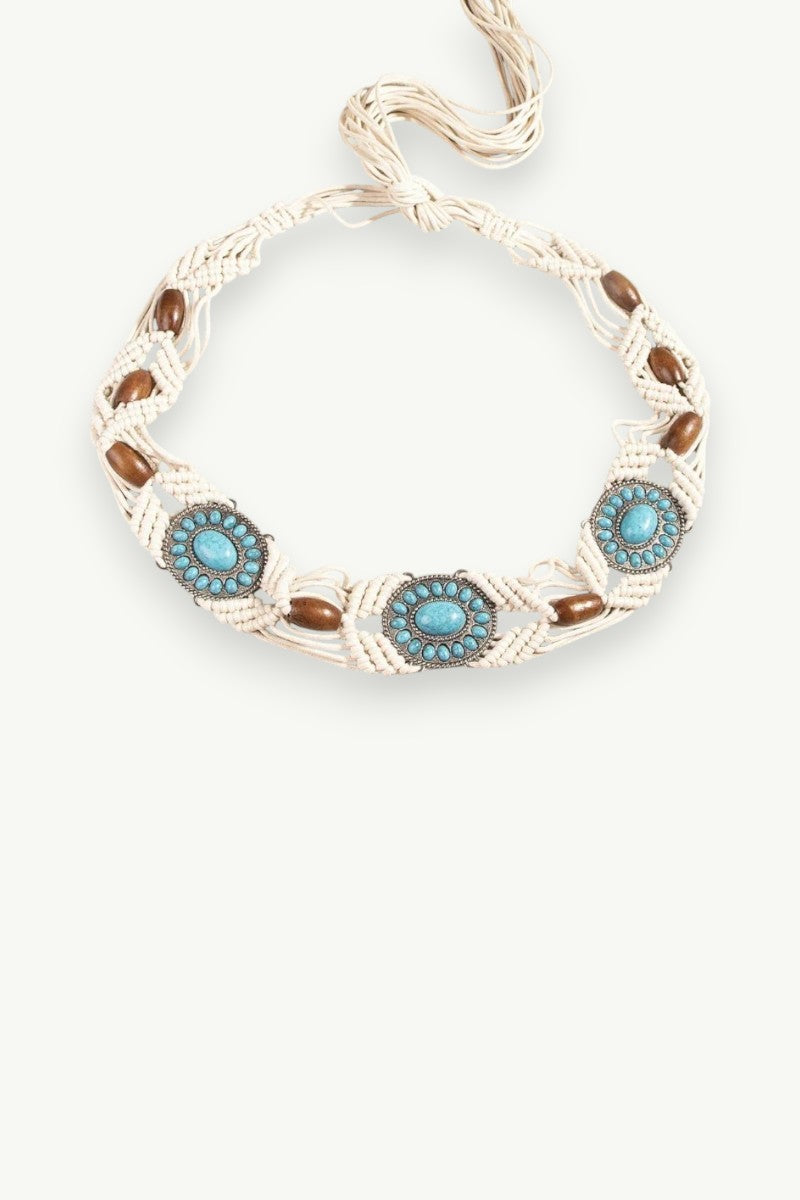 Turquoise Braided Waist Belt