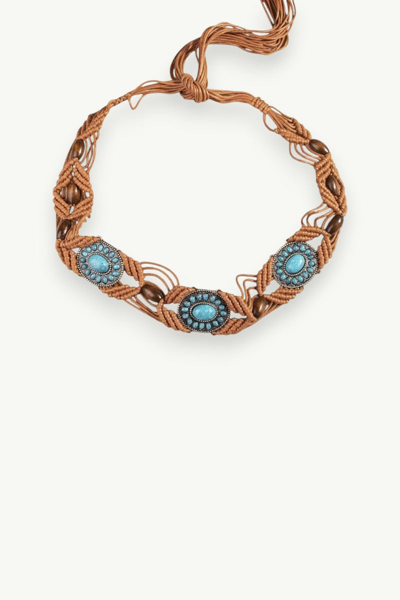 Turquoise Braided Waist Belt