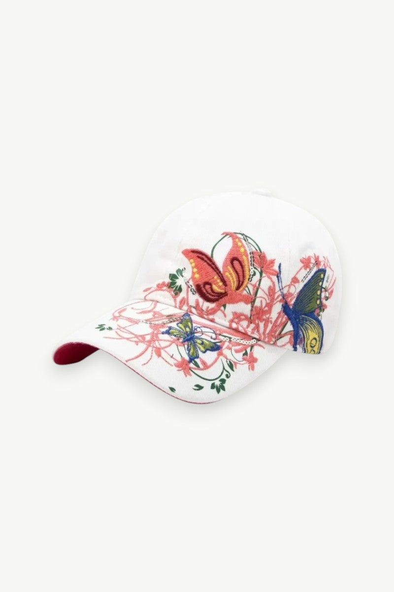 Sparkling Butterfly Embroidered Cap