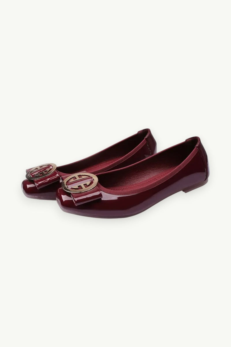 Golden Accent PU Leather Loafers