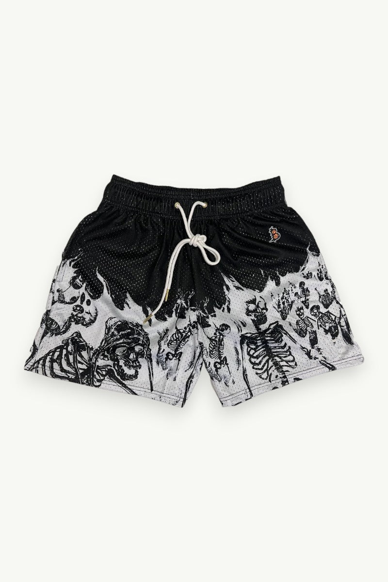 Skull Print Street Fitness Shorts