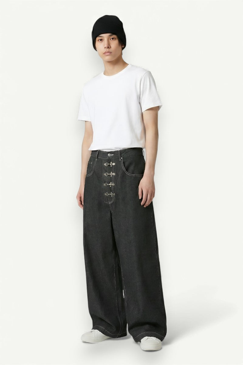 Men’s Gothic Y2K Baggy Distressed Jeans