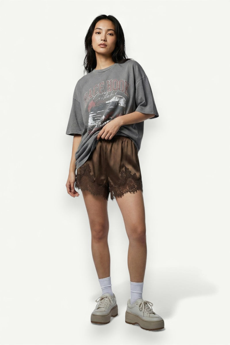 Y2K Lace Trim Micro Lounge Shorts